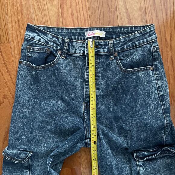 Lilac Sunset Baggy Cargo Jeans Juniors 11 Acid Wash Casual Y2K Grunge Edgy - Picture 7 of 8